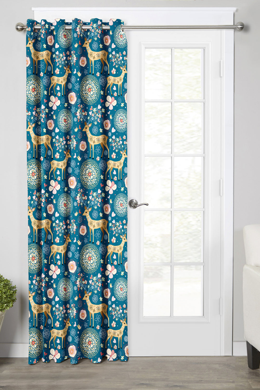 Ultimate Trends Premium Polyester Kids Room Curtain For Home Décor Teal Blue Color, 1 Piece