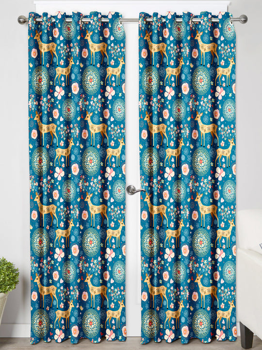 Ultimate Trends Premium Polyester Kids Room Curtain For Home Décor Teal Blue Color, 1 Piece