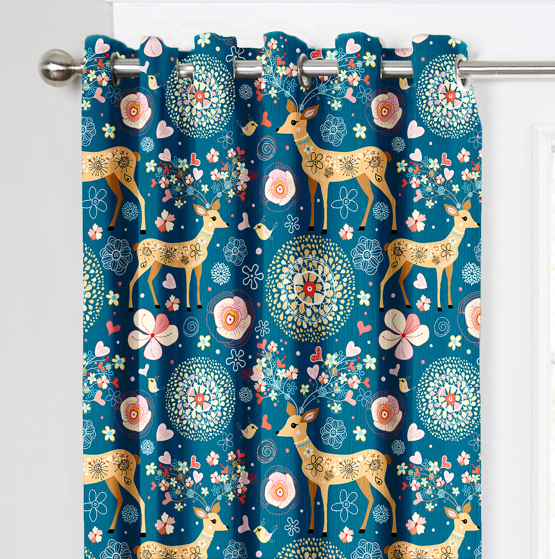 Ultimate Trends Premium Polyester Kids Room Curtain For Home Décor Teal Blue Color, 1 Piece