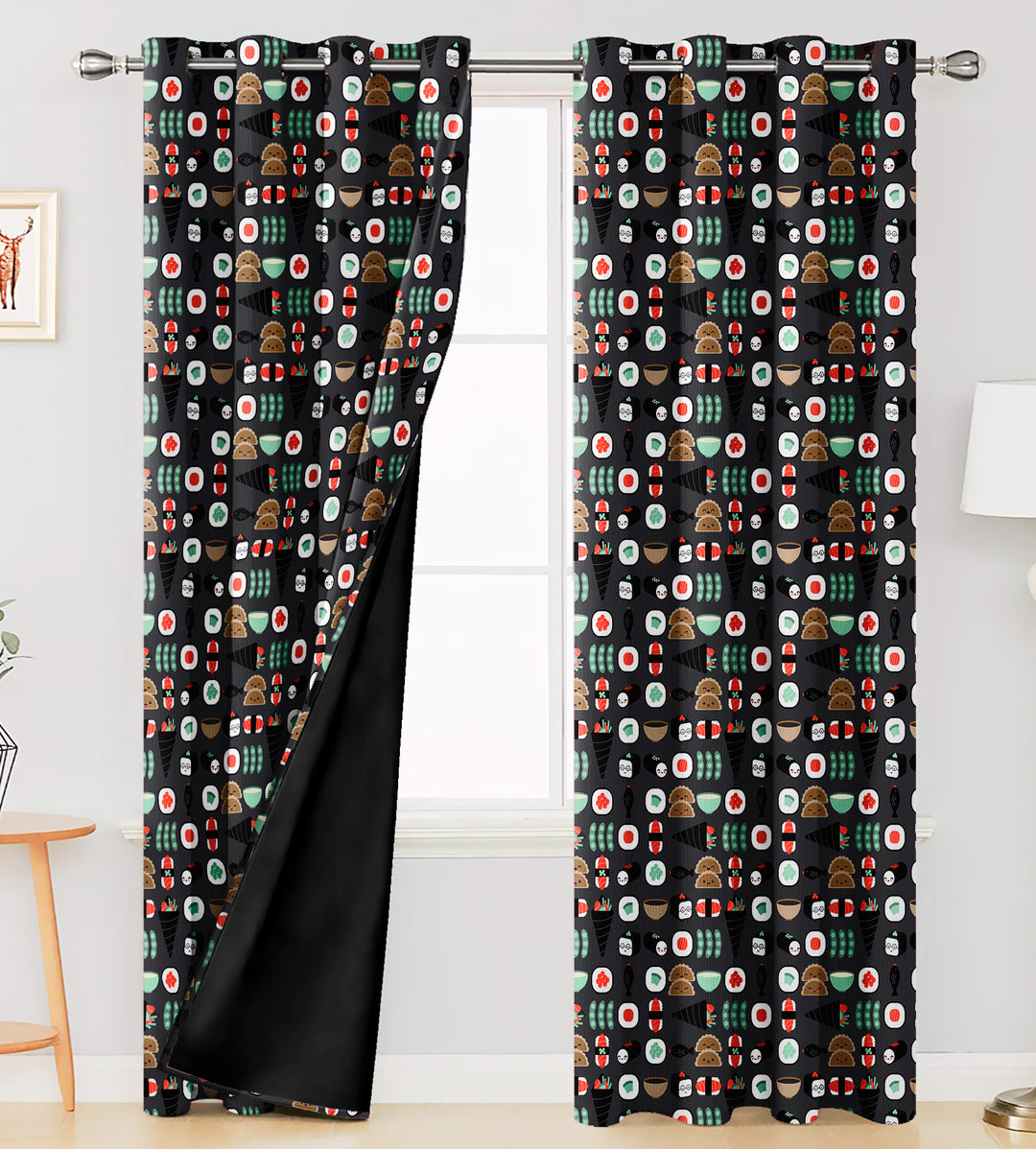 Ultimate Trends Premium Polyester Kids Room Curtain For Home Décor Black Color, 1 Piece