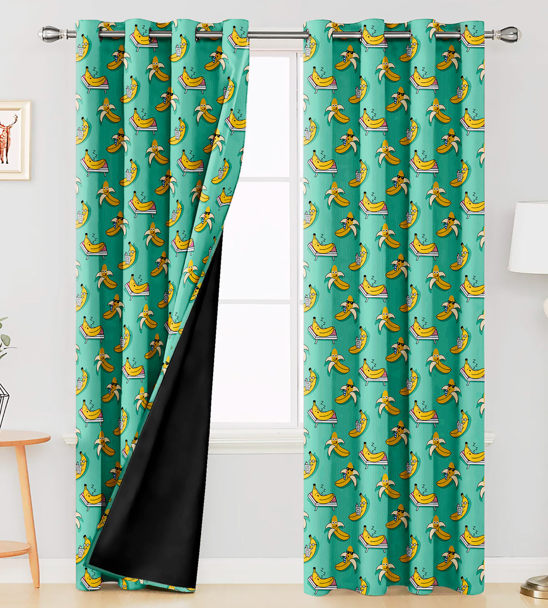 Ultimate Trends Premium Polyester Kids Room Curtain For Home Décor Mint Green Color, 1 Piece