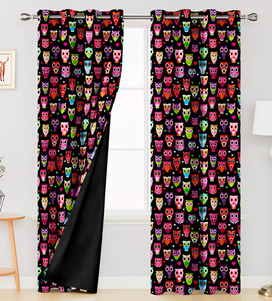 Ultimate Trends Premium Polyester Kids Room Curtain For Home Décor Black Color, 1 Piece