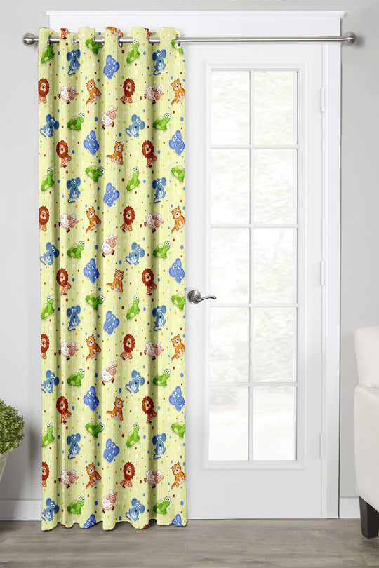 Ultimate Trends Premium Polyester Kids Room Curtain For Home Décor Lemon Green Color, 1 Piece