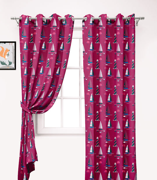 Ultimate Trends Premium Polyester Kids Room Curtain For Home Décor Magenta Color, 1 Piece