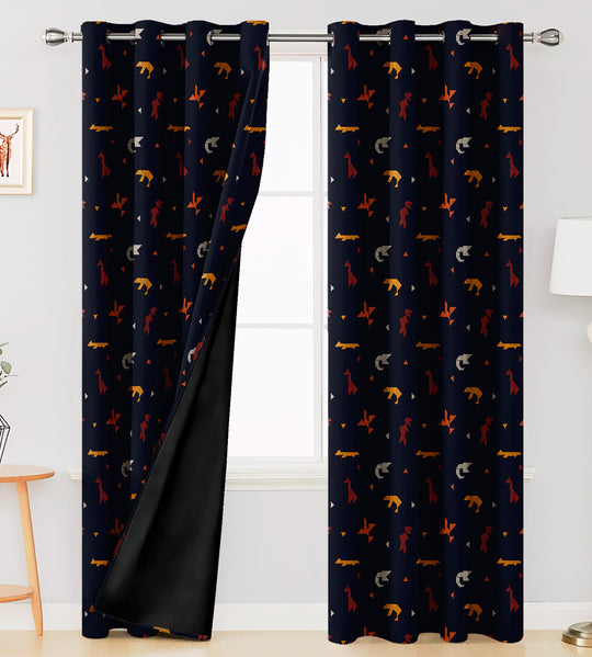 Ultimate Trends Premium Polyester Kids Room Curtain For Home Décor Black Color, 1 Piece