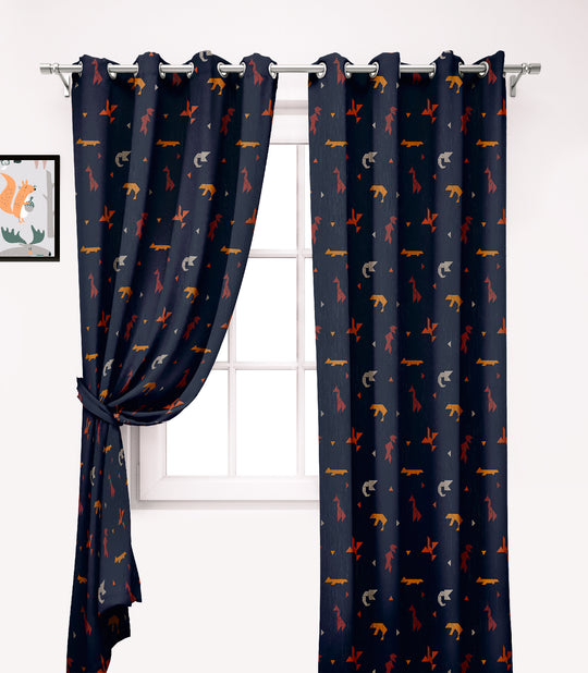 Ultimate Trends Premium Polyester Kids Room Curtain For Home Décor Black Color, 1 Piece