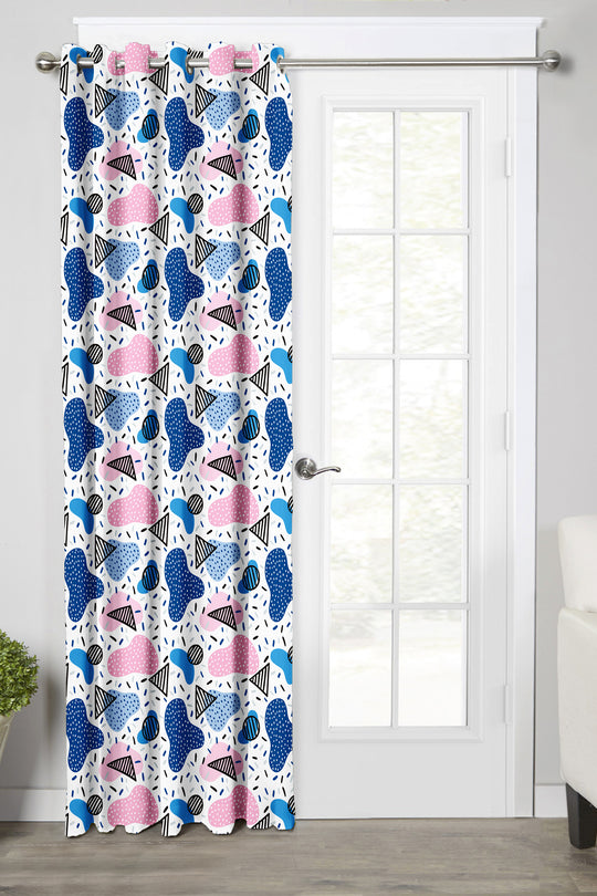 Ultimate Trends Premium Polyester Kids Room Curtain For Home Décor Blue and Pink Color, 1 Piece