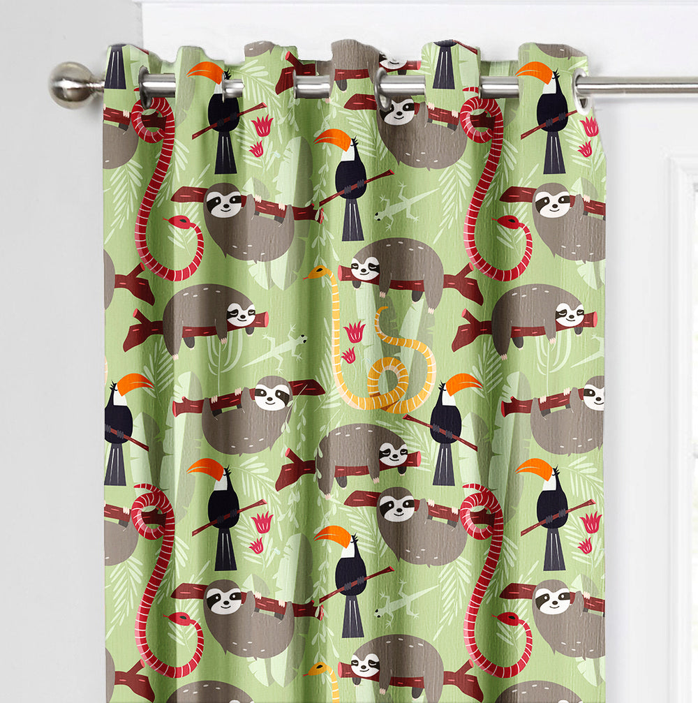 Ultimate Trends Premium Polyester Kids Room Curtain For Home Décor Sage Green Color, 1 Piece