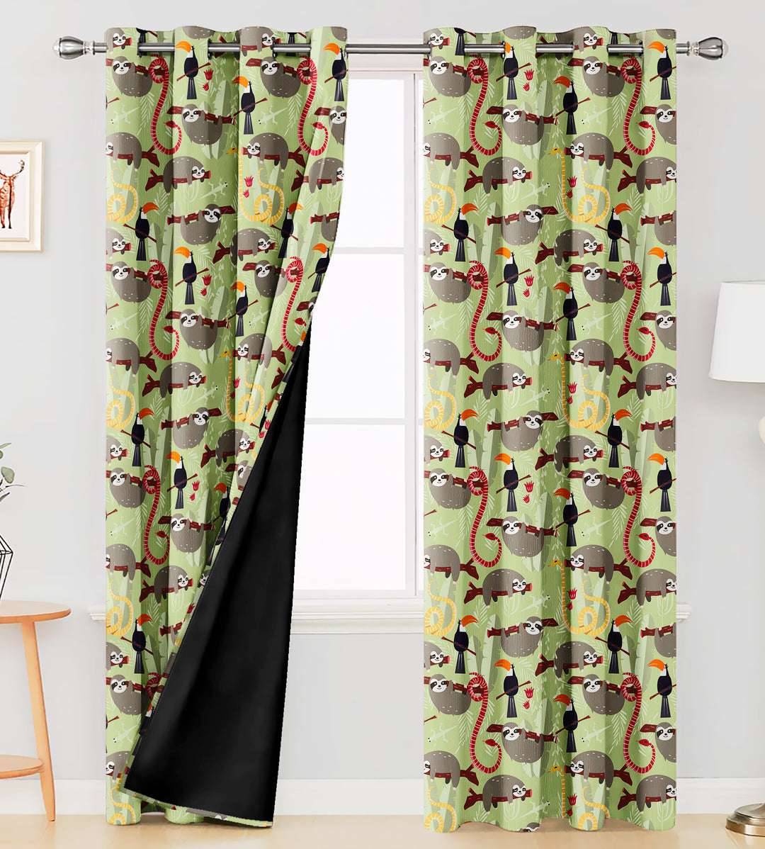 Ultimate Trends Premium Polyester Kids Room Curtain For Home Décor Sage Green Color, 1 Piece