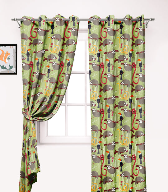 Ultimate Trends Premium Polyester Kids Room Curtain For Home Décor Sage Green Color, 1 Piece