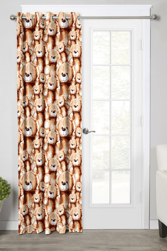 Ultimate Trends Premium Polyester Kids Room Curtain For Home Décor Brown Color, 1 Piece