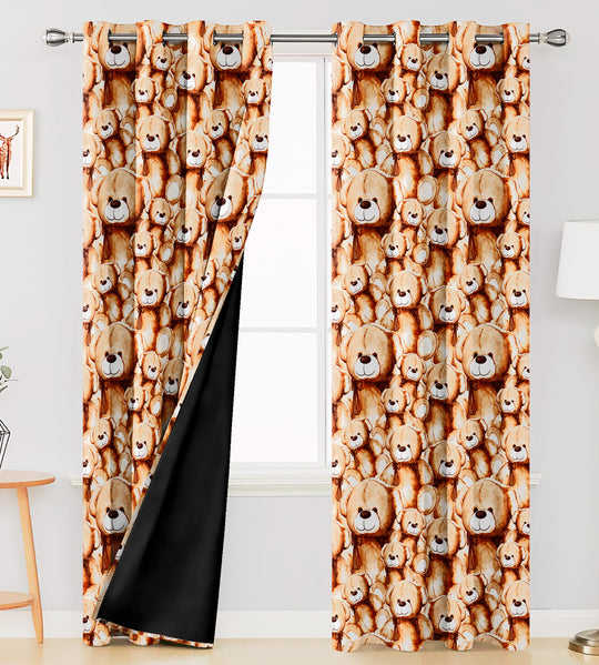 Ultimate Trends Premium Polyester Kids Room Curtain For Home Décor Brown Color, 1 Piece