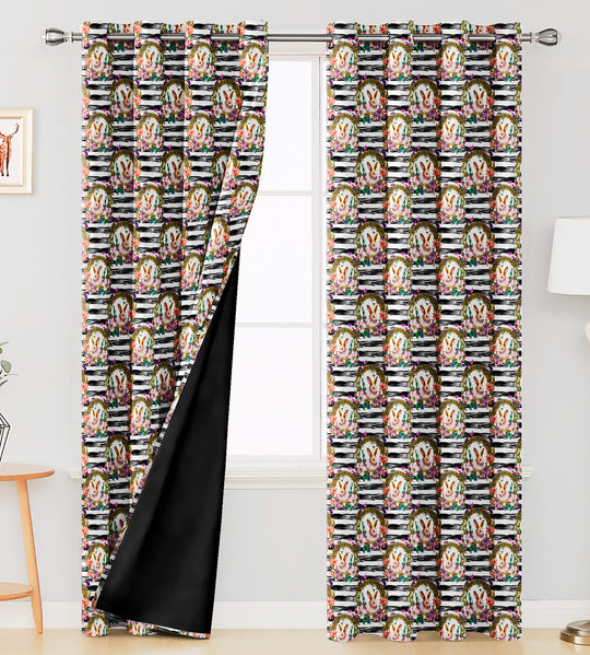 Ultimate Trends Premium Polyester Kids Room Curtain For Home Décor Black Color, 1 Piece