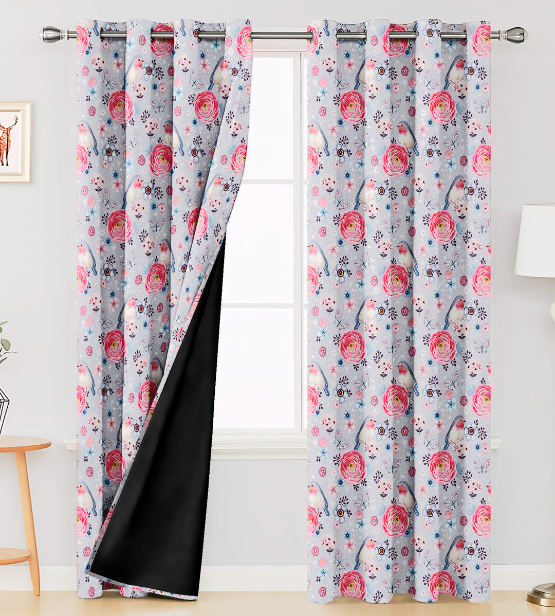 Ultimate Trends Premium Polyester Kids Room Curtain For Home Décor Black Color, 1 Piece