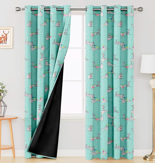 Ultimate Trends Premium Polyester Kids Room Curtain For Home Décor Mint Green Color, 1 Piece