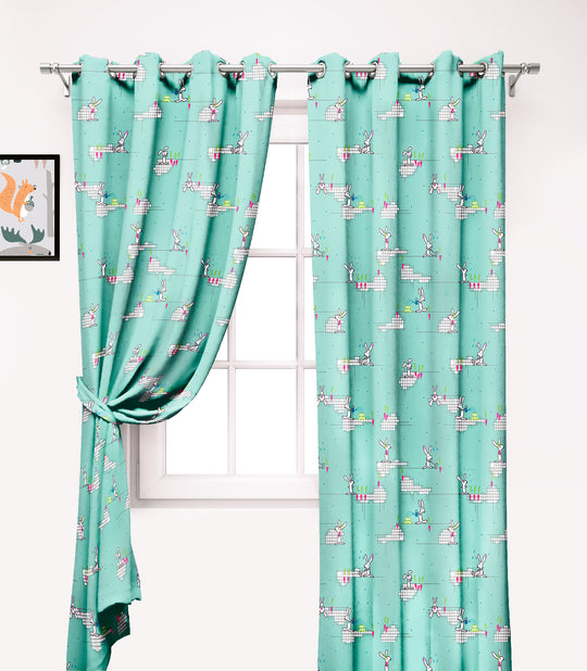 Ultimate Trends Premium Polyester Kids Room Curtain For Home Décor Mint Green Color, 1 Piece