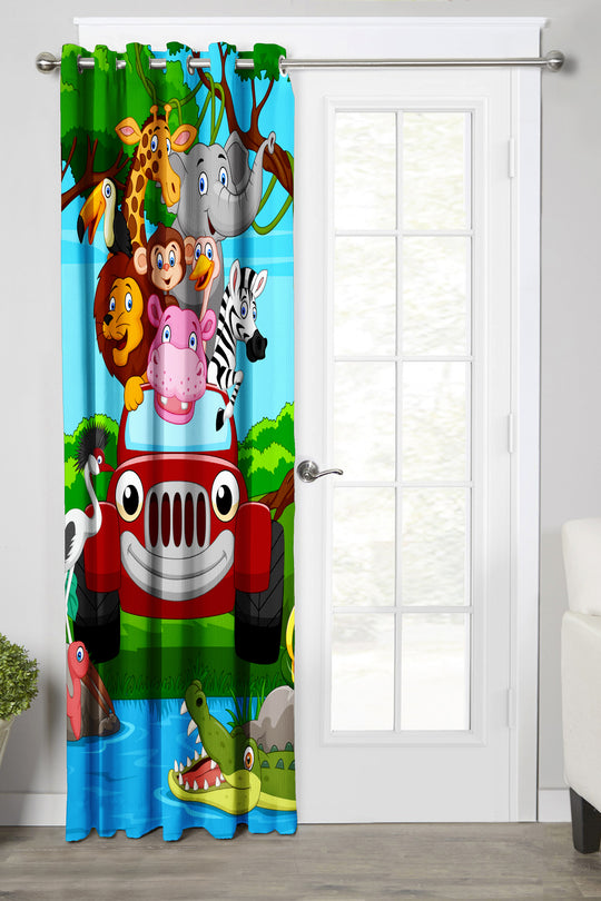 Ultimate Trends Premium Polyester 3D Kids Room Cartoon Curtain For Home Décor Multi Color, 1 Piece