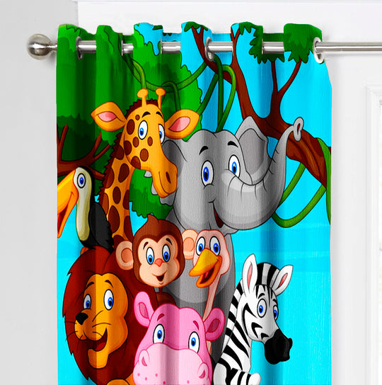 Ultimate Trends Premium Polyester 3D Kids Room Cartoon Curtain For Home Décor Multi Color, 1 Piece