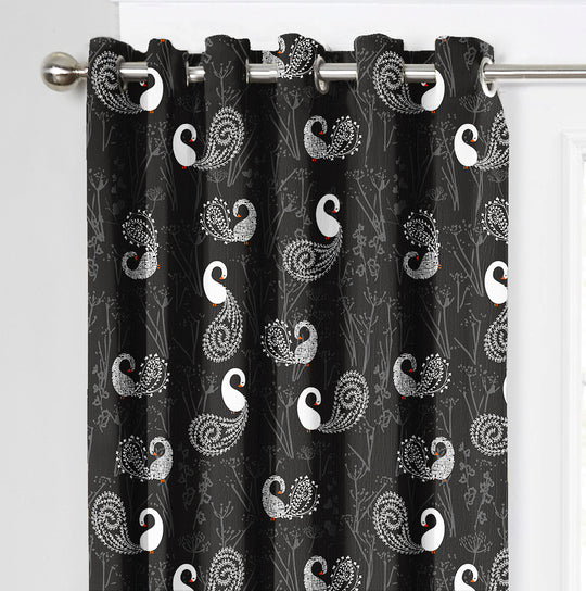 Ultimate Trends Premium Polyester Kids Room Curtain For Home Décor Black Color, 1 Piece