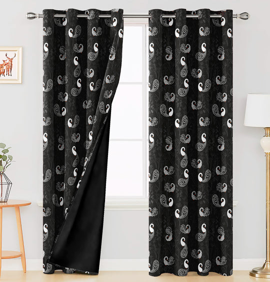 Ultimate Trends Premium Polyester Kids Room Curtain For Home Décor Black Color, 1 Piece