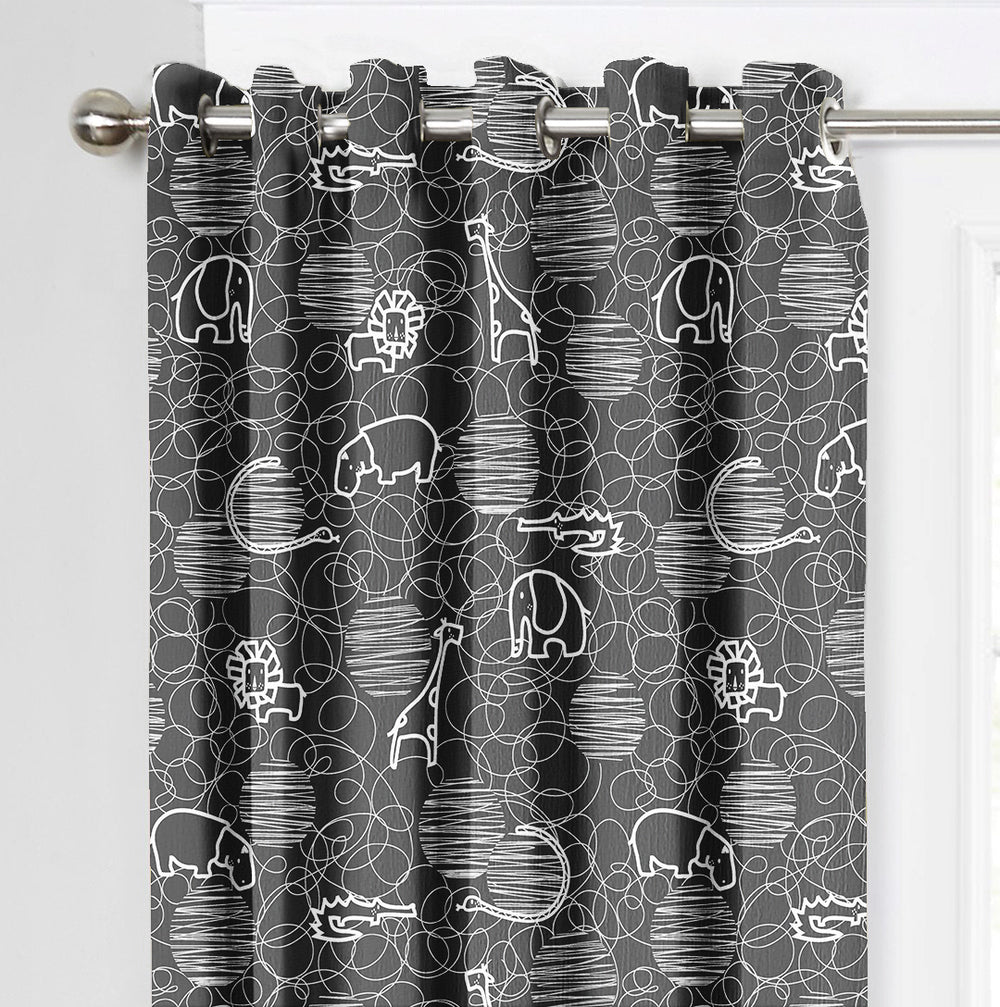 Ultimate Trends Premium Polyester Kids Room Curtain For Home Décor Dark Grey Color, 1 Piece