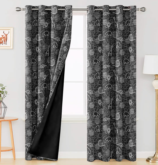 Ultimate Trends Premium Polyester Kids Room Curtain For Home Décor Dark Grey Color, 1 Piece