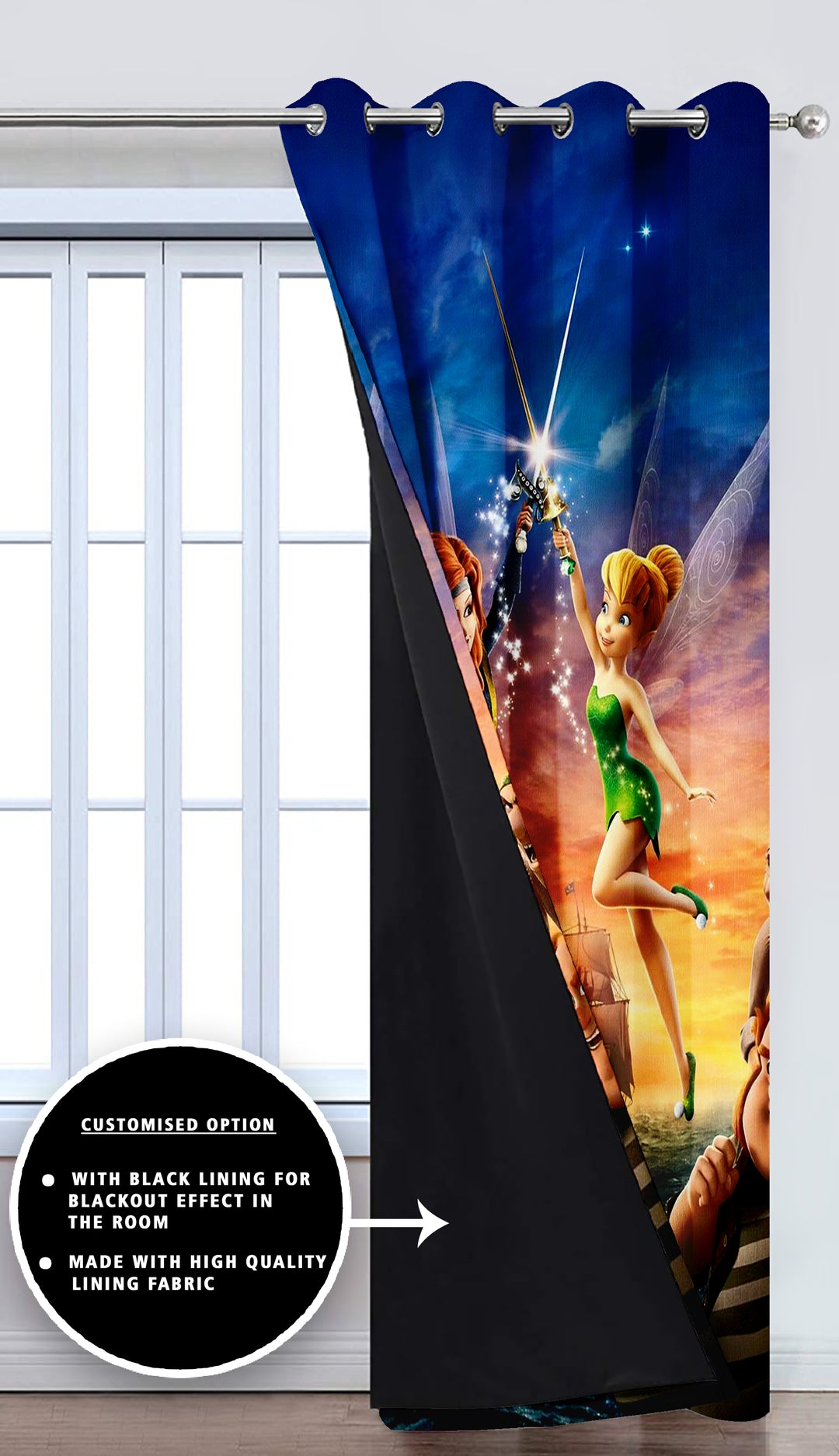 Ultimate Trends Premium Polyester 3D Kids Room Cartoon Curtain For Home Décor Multi Color, 1 Piece