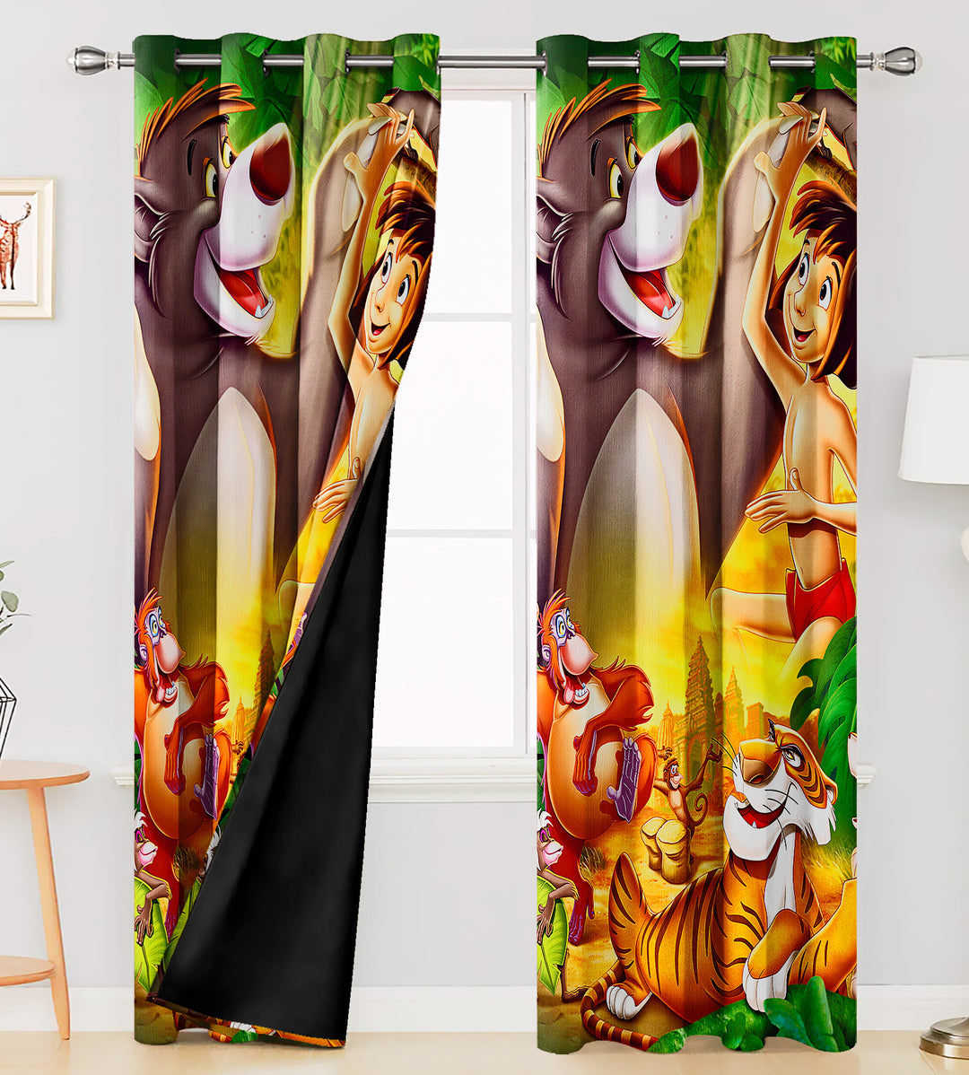 Ultimate Trends Premium Polyester 3D Kids Room Cartoon Curtain For Home Décor Multi Color, 1 Piece