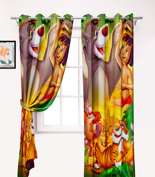 Ultimate Trends Premium Polyester 3D Kids Room Cartoon Curtain For Home Décor Multi Color, 1 Piece