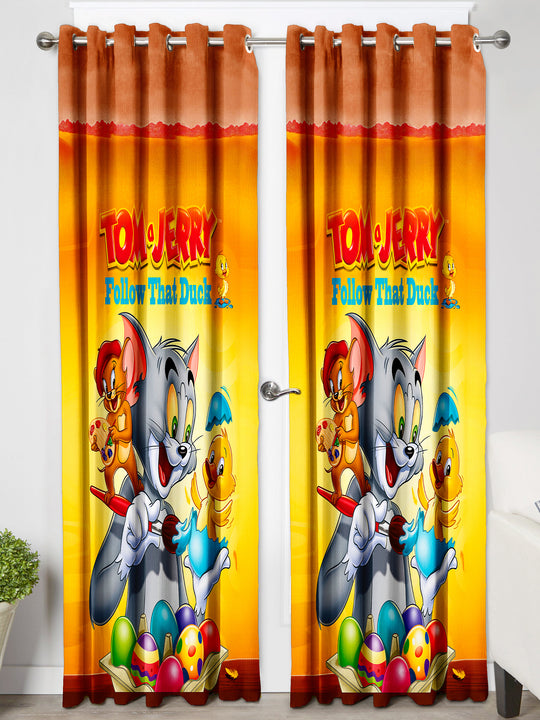 Ultimate Trends Premium Polyester 3D Kids Room Cartoon Curtain For Home Décor Multi Color, 1 Piece