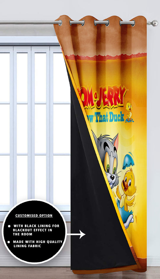 Ultimate Trends Premium Polyester 3D Kids Room Cartoon Curtain For Home Décor Multi Color, 1 Piece