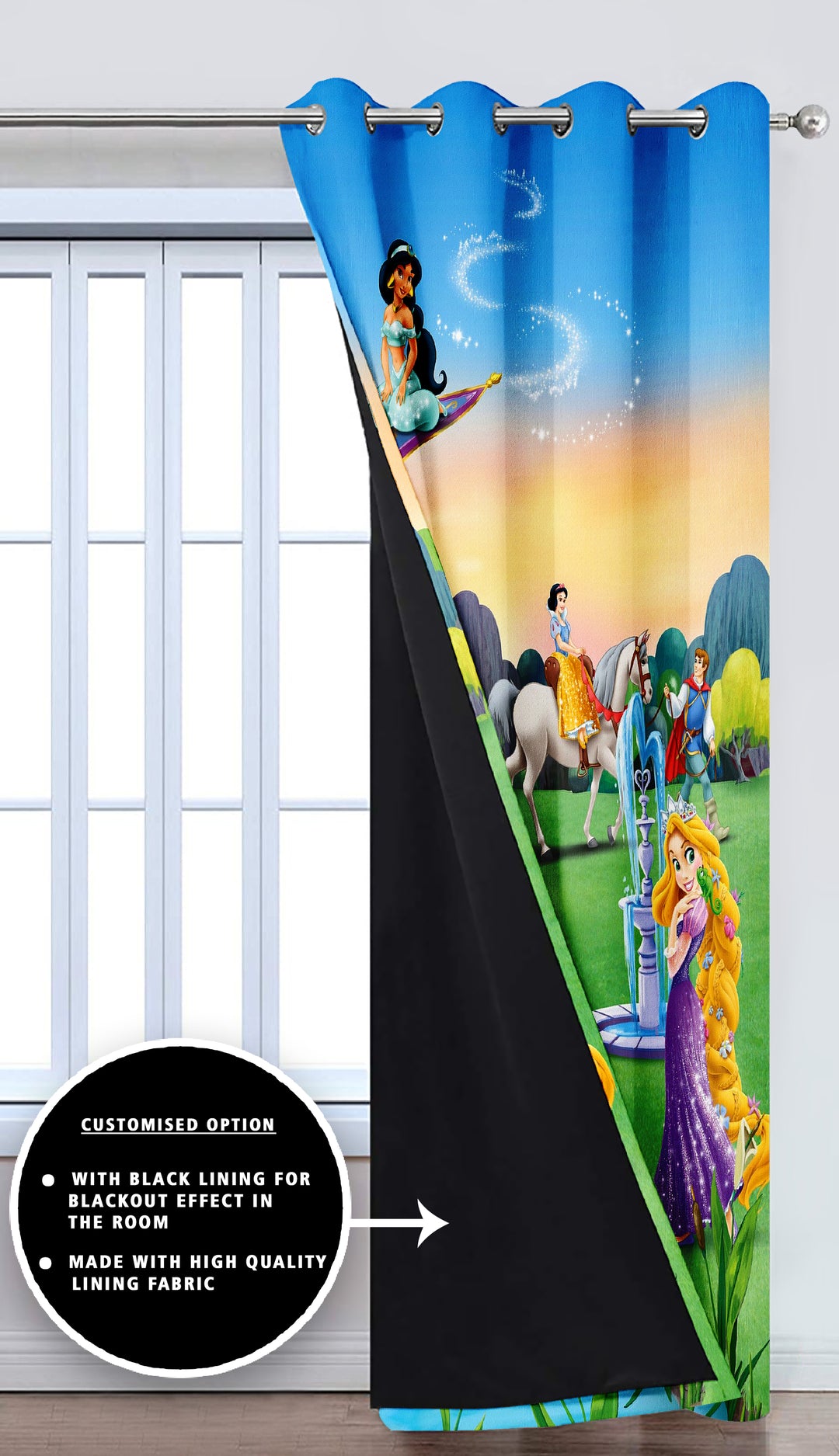 Ultimate Trends Premium Polyester 3D Kids Room Cartoon Curtain For Home Décor Multi Color, 1 Piece