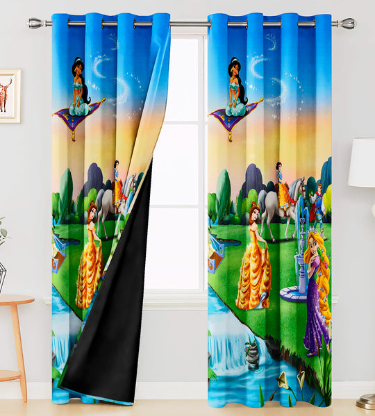 Ultimate Trends Premium Polyester 3D Kids Room Cartoon Curtain For Home Décor Multi Color, 1 Piece