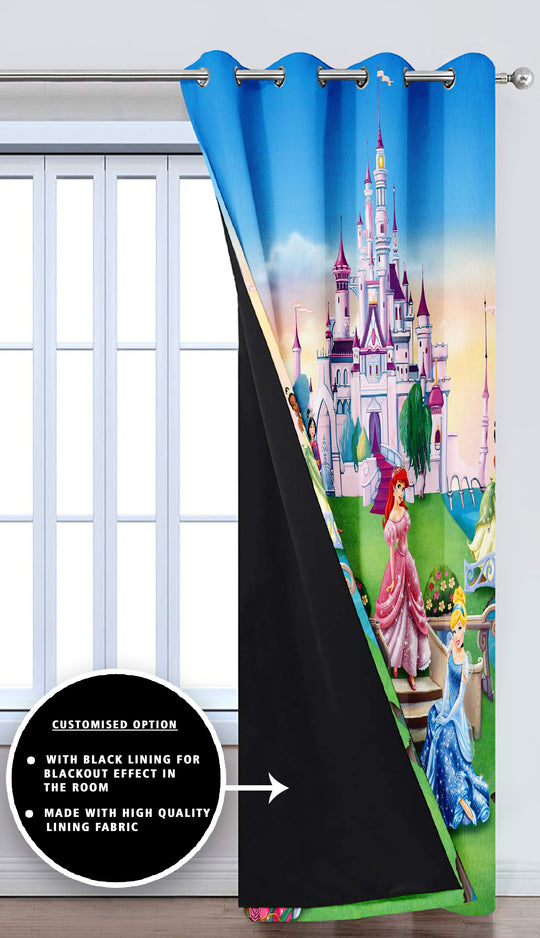 Ultimate Trends Premium Polyester 3D Kids Room Cartoon Curtain For Home Décor Multi Color, 1 Piece