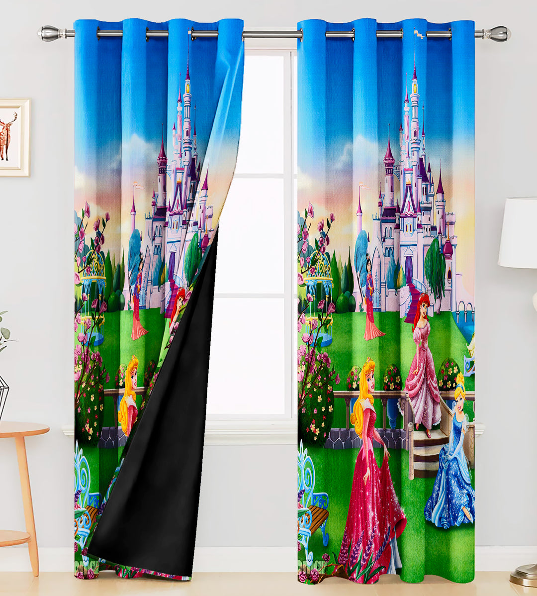 Ultimate Trends Premium Polyester 3D Kids Room Cartoon Curtain For Home Décor Multi Color, 1 Piece