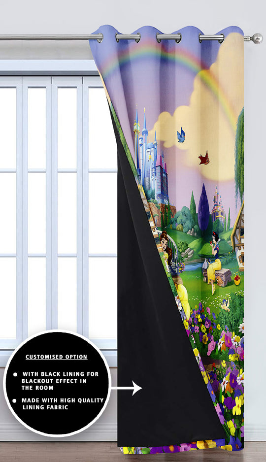 Ultimate Trends Premium Polyester 3D Kids Room Cartoon Curtain For Home Décor Multi Color, 1 Piece