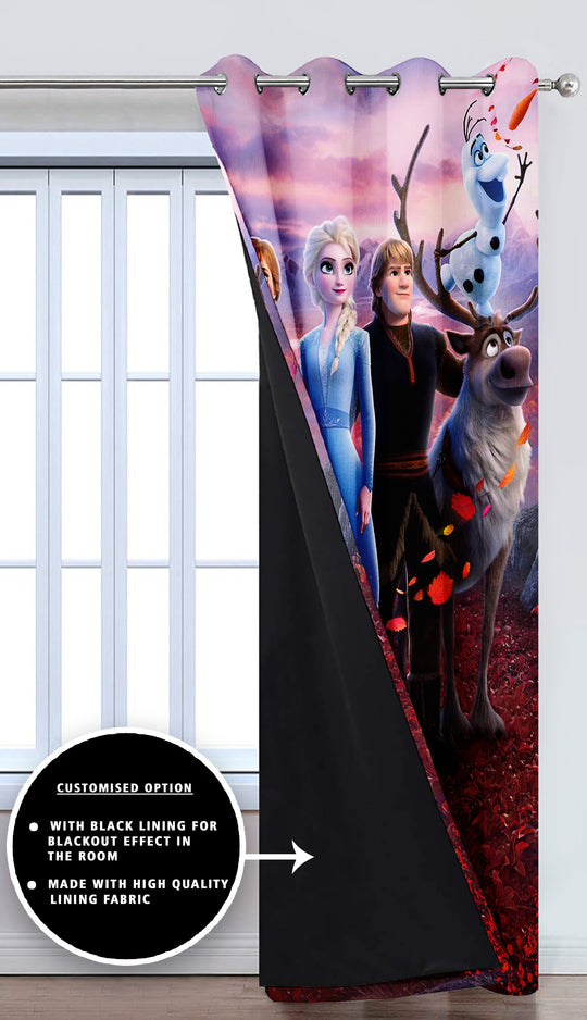 Ultimate Trends Premium Polyester 3D Kids Room Cartoon Curtain For Home Décor Multi Color, 1 Piece