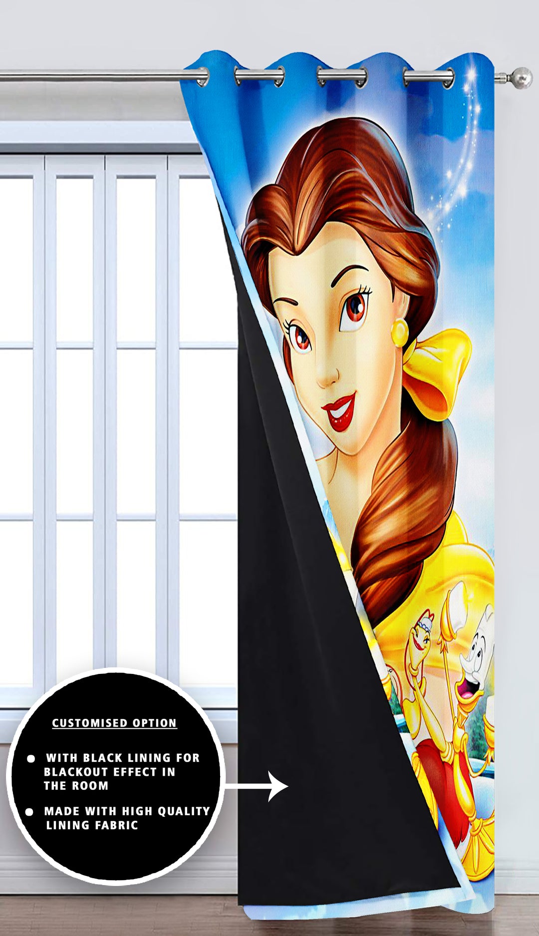 Ultimate Trends Premium Polyester 3D Kids Room Cartoon Curtain For Home Décor Multi Color, 1 Piece