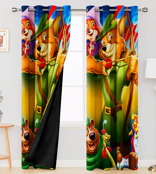 Ultimate Trends Premium Polyester 3D Kids Room Cartoon Curtain For Home Décor Multi Color, 1 Piece