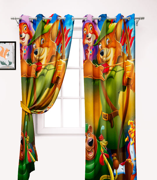 Ultimate Trends Premium Polyester 3D Kids Room Cartoon Curtain For Home Décor Multi Color, 1 Piece