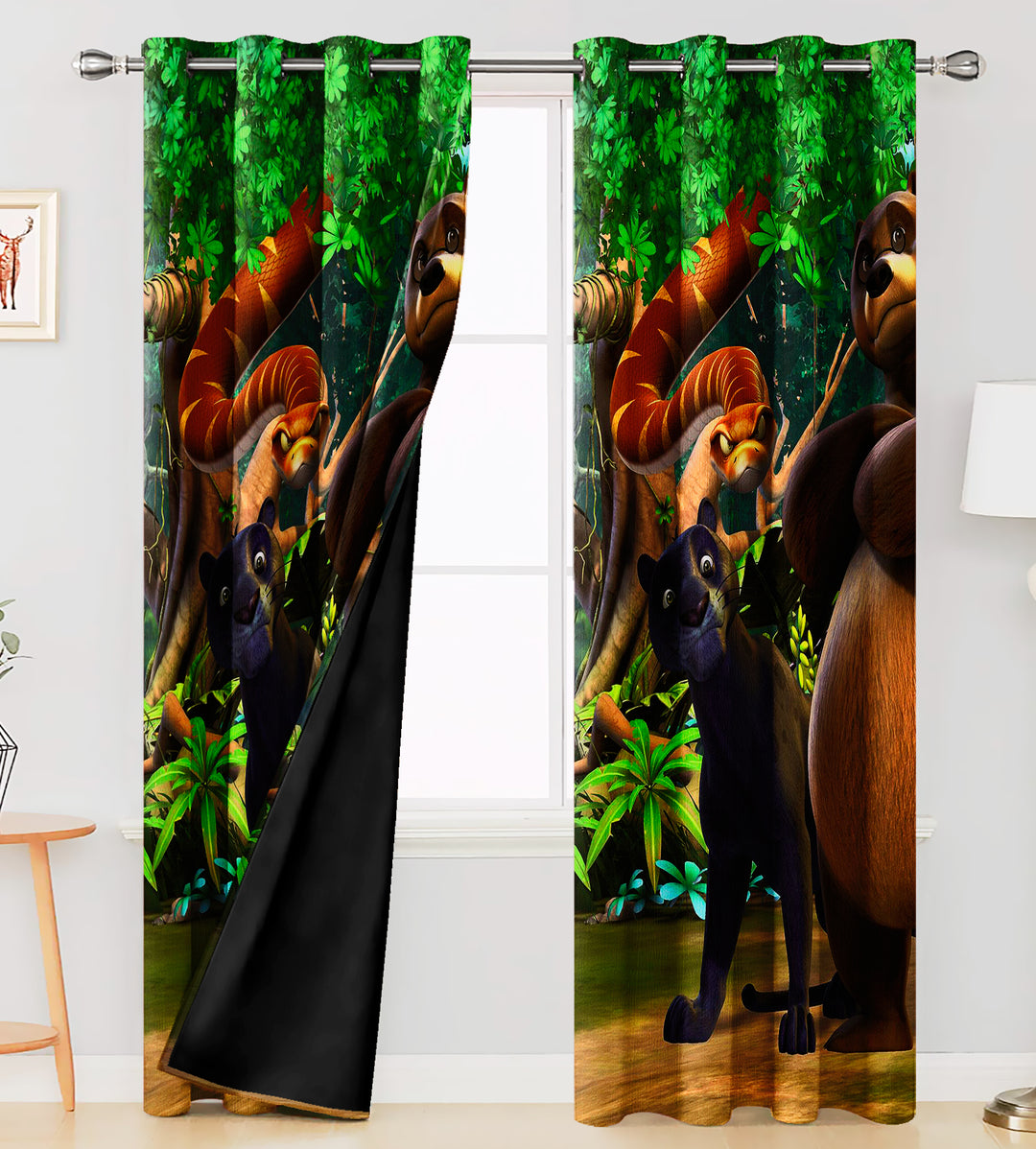 Ultimate Trends Premium Polyester 3D Kids Room Cartoon Curtain For Home Décor Multi Color, 1 Piece