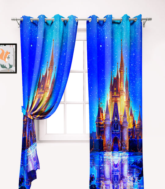 Ultimate Trends Premium Polyester 3D Kids Room Cartoon Curtain For Home Décor Multi Color, 1 Piece