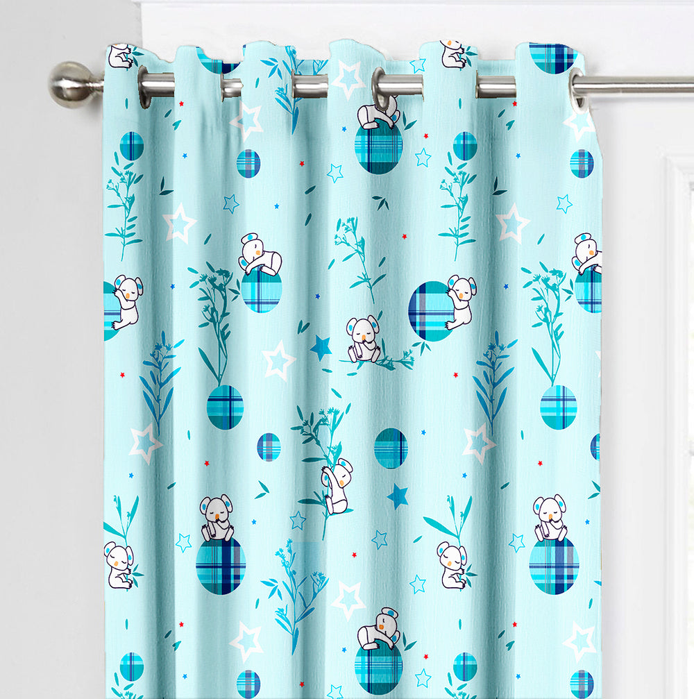 Ultimate Trends Premium Polyester Kids Room Curtain For Home Décor Sky Blue Color, 1 Piece