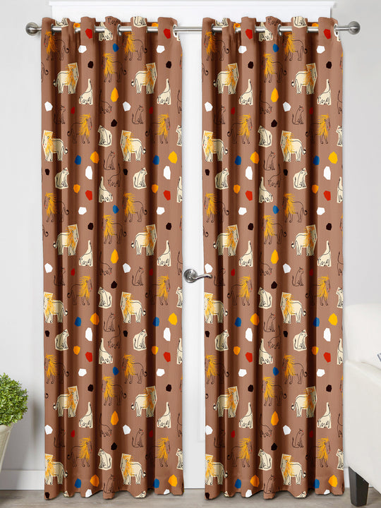 Ultimate Trends Premium Polyester Kids Room Curtain For Home Décor Brown Color, 1 Piece