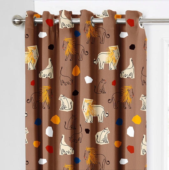 Ultimate Trends Premium Polyester Kids Room Curtain For Home Décor Brown Color, 1 Piece