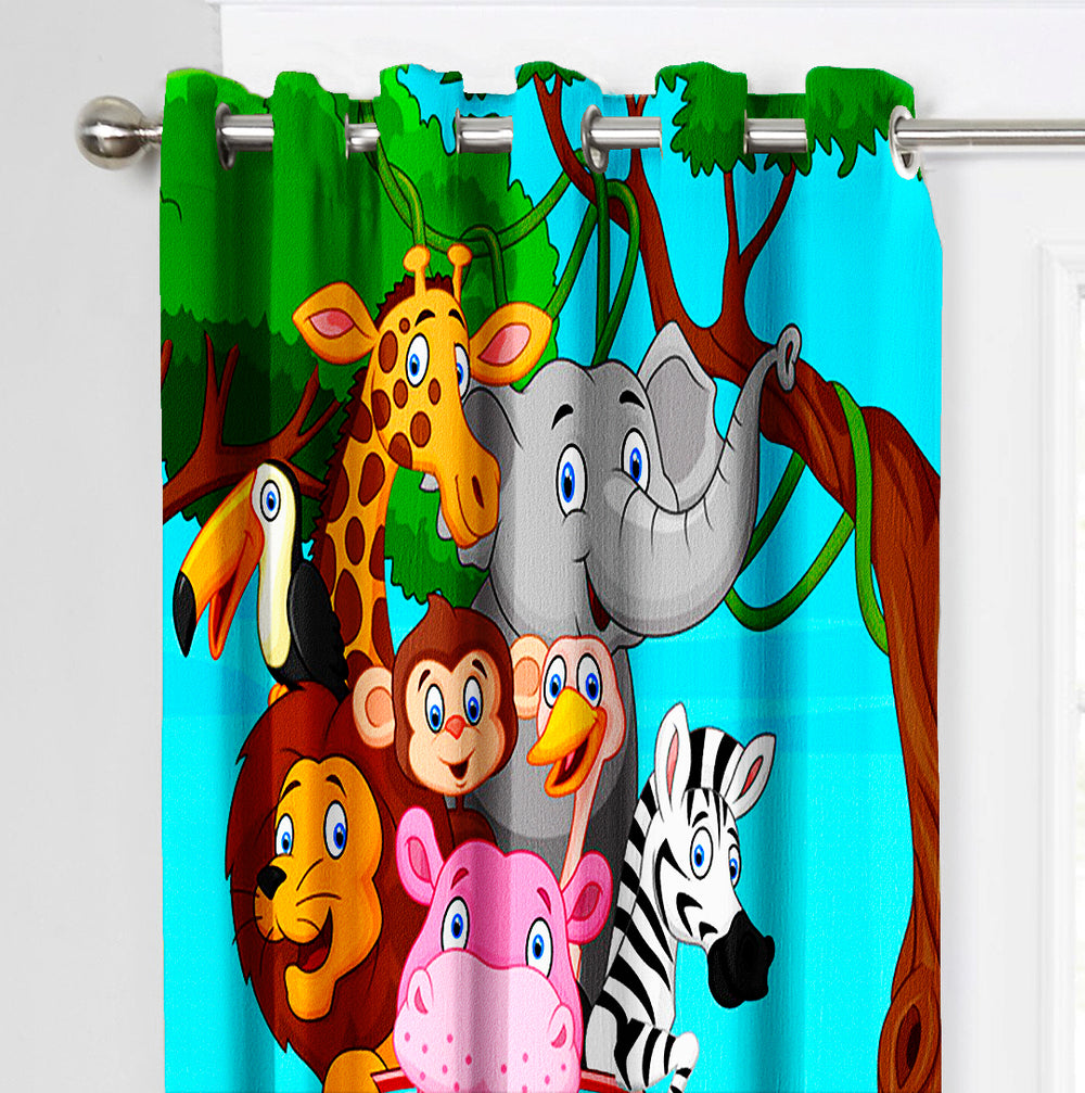 Ultimate Trends Premium Polyester 3D Kids Room Cartoon Curtain For Home Décor Multi Color, 1 Piece