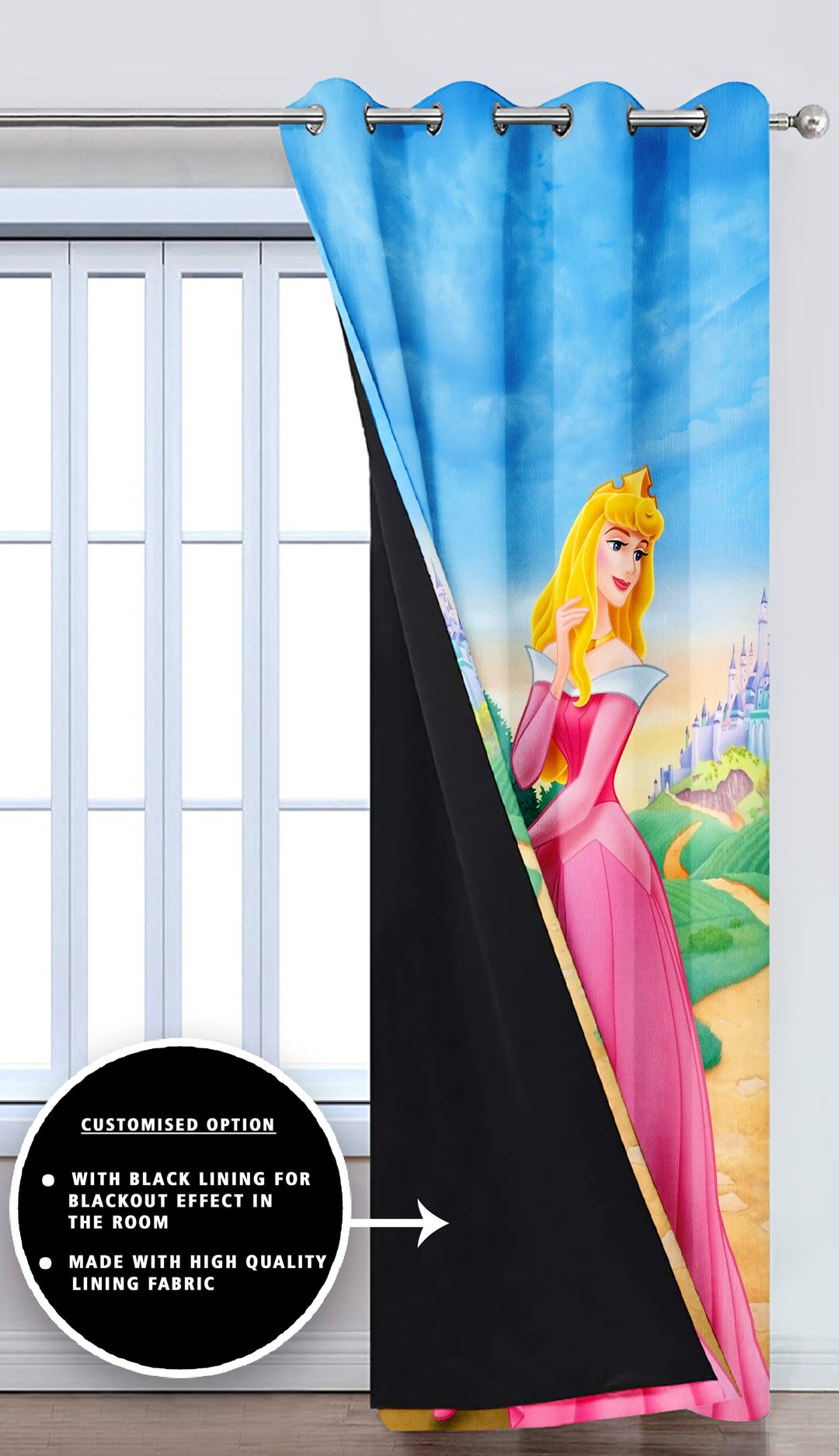 Ultimate Trends Premium Polyester 3D Kids Room Cartoon Curtain For Home Décor Multi Color, 1 Piece