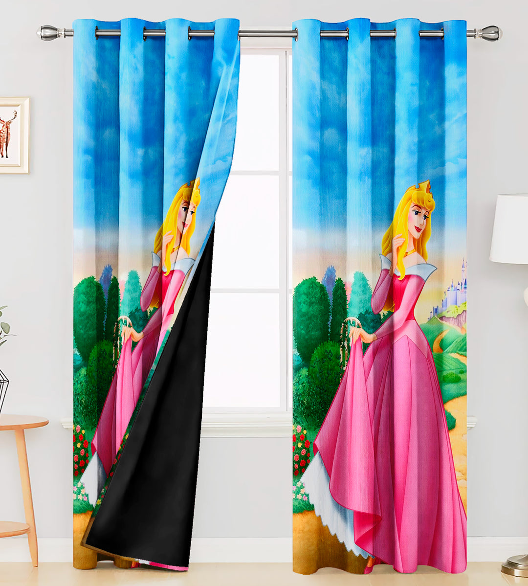 Ultimate Trends Premium Polyester 3D Kids Room Cartoon Curtain For Home Décor Multi Color, 1 Piece