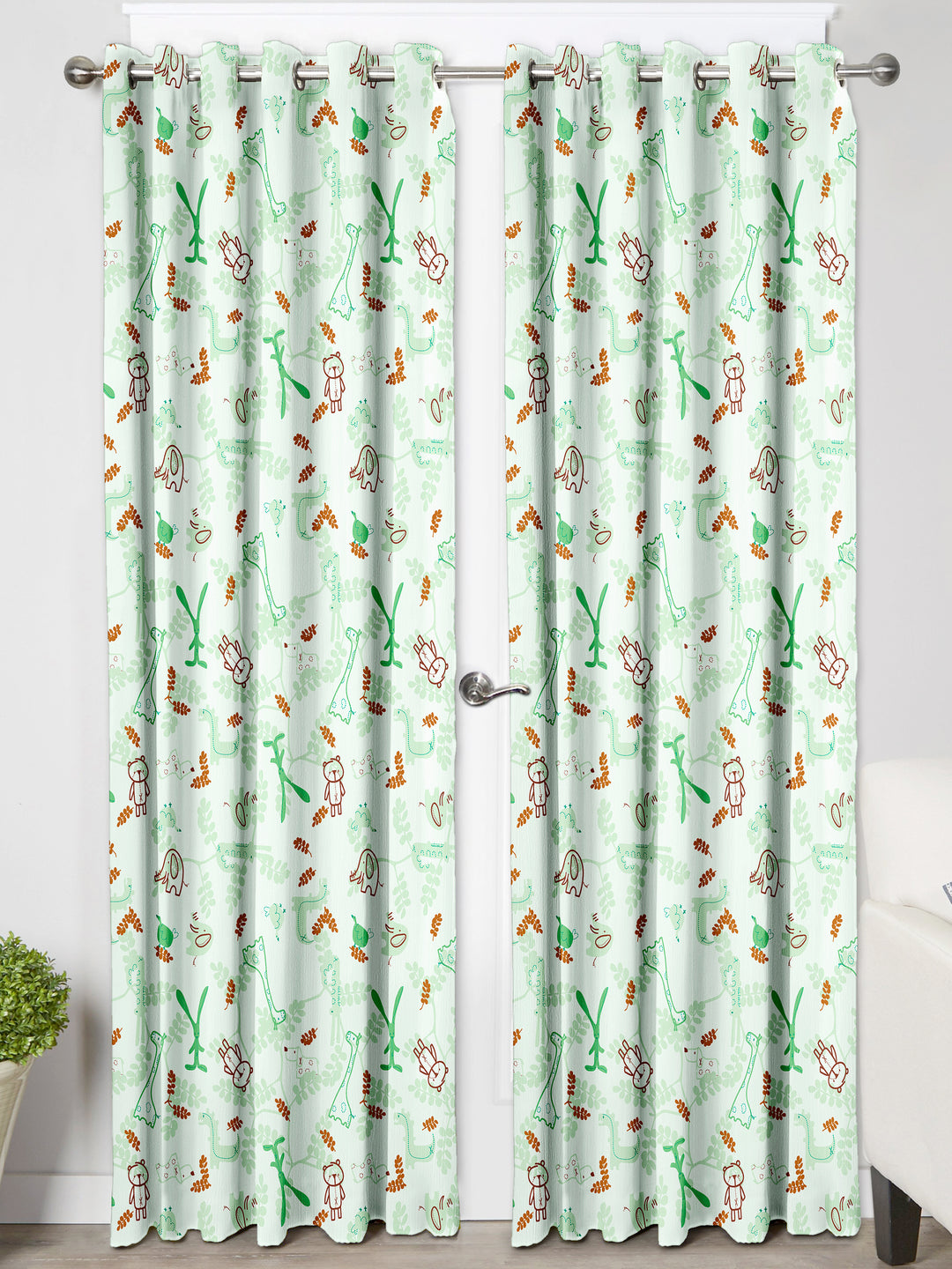 Ultimate Trends Premium Polyester Kids Room Curtain For Home Décor Mint Green Color, 1 Piece