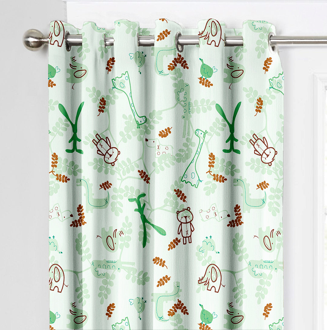 Ultimate Trends Premium Polyester Kids Room Curtain For Home Décor Mint Green Color, 1 Piece